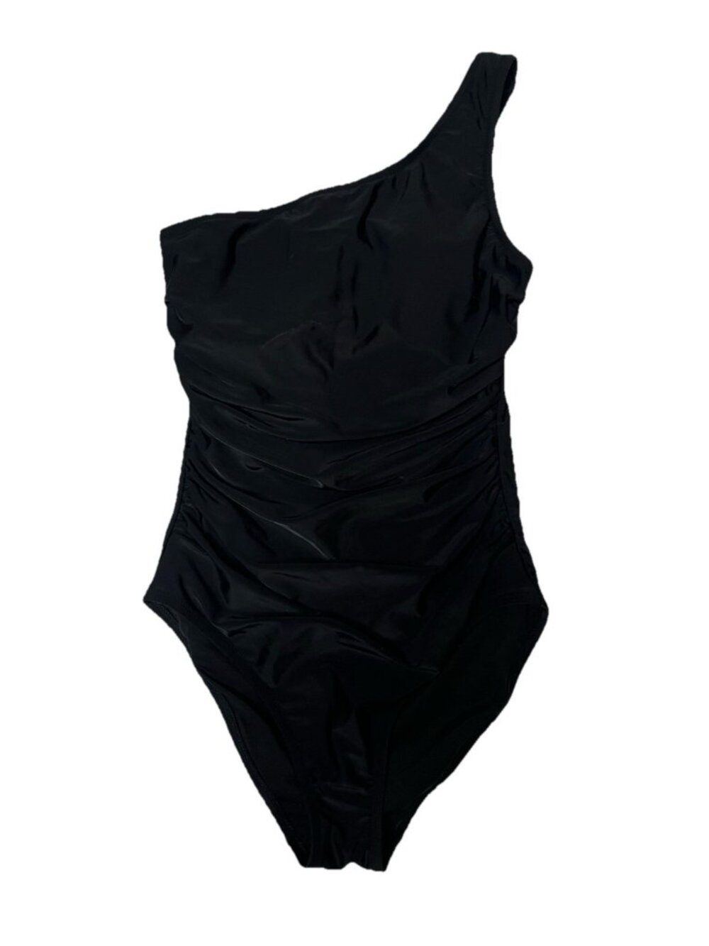J Crew Black One Shoulder Ruched One Piece Swimsuit Size S Classic Resort